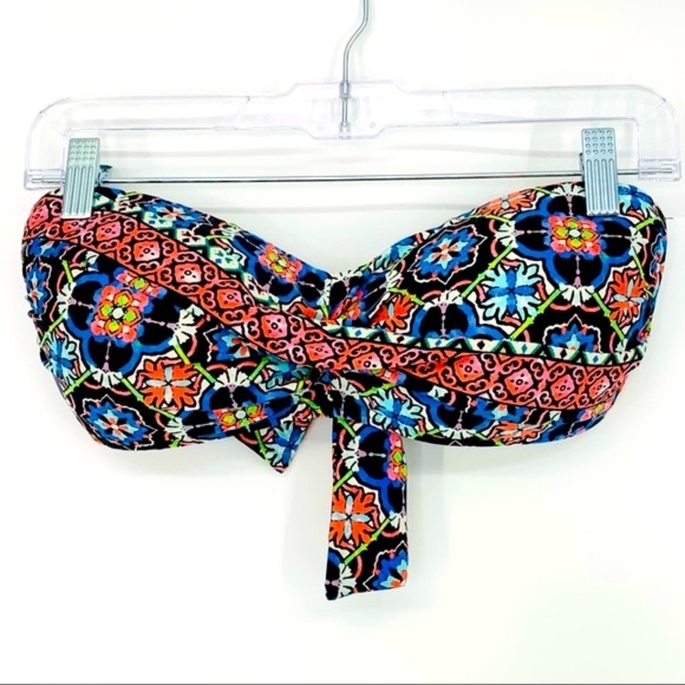 La Blanca Kaleidoscope Geometric Mandala Print Bandeau Bikini Top